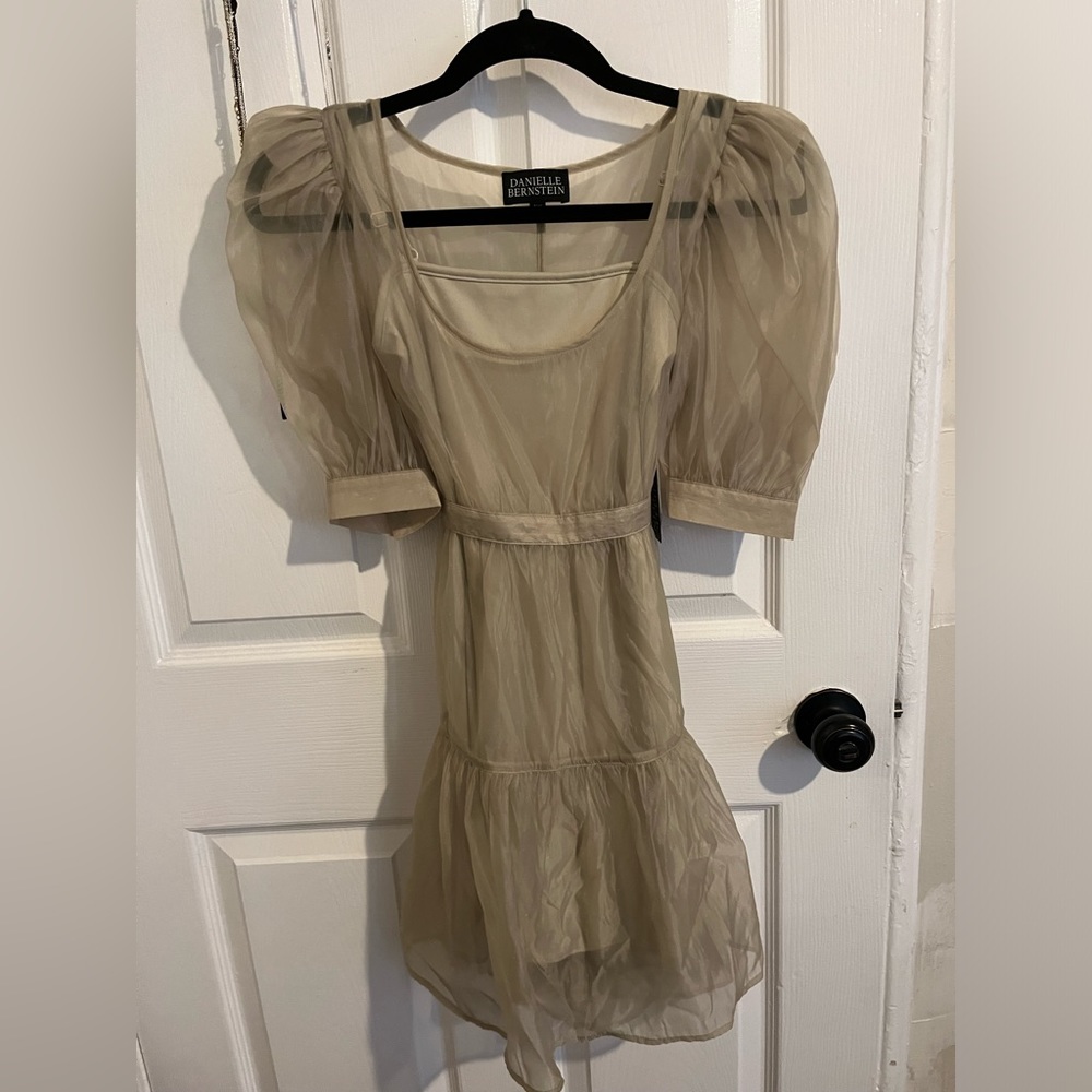 Danielle Bernstein XS green polka dot dress